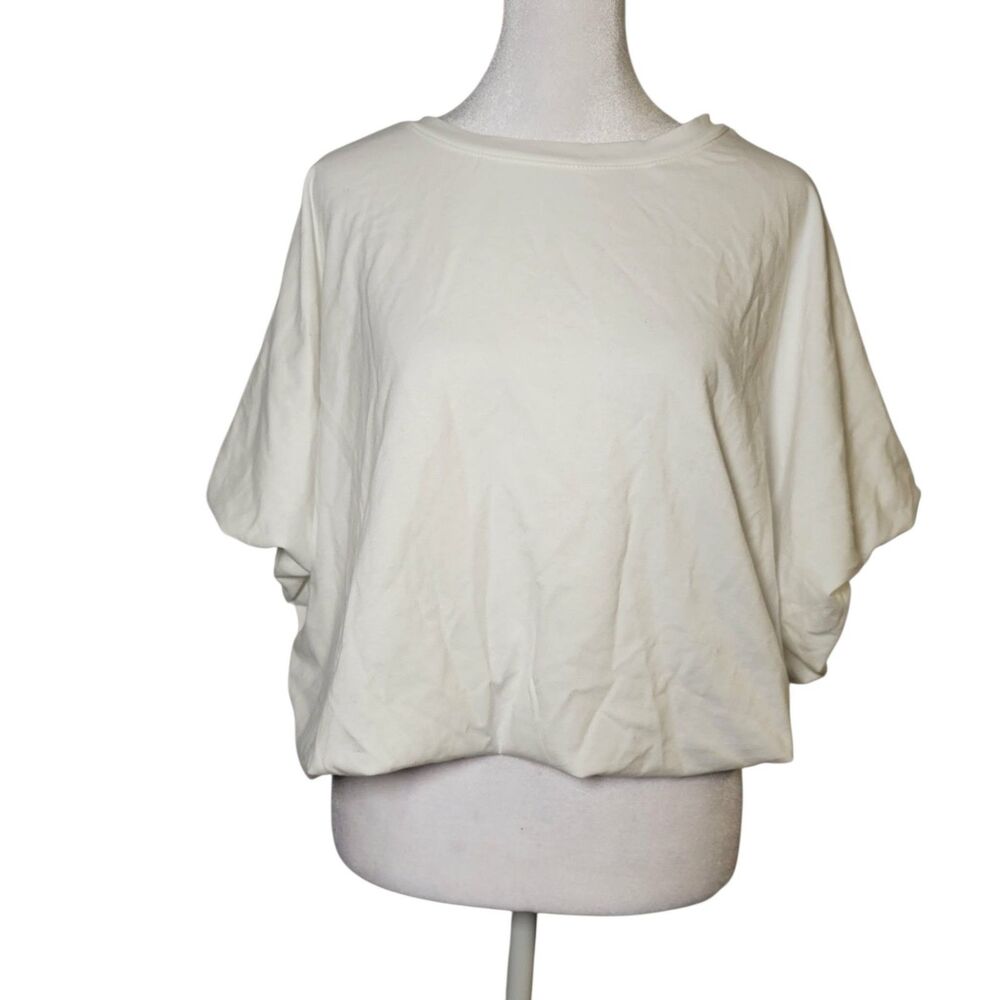 NWT Imily Bela Cropped Bubble Hem T-Shirt L Dolman Minimalist Subversive Basic